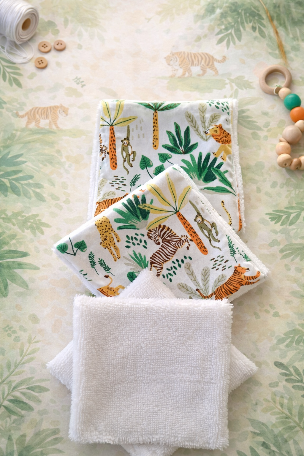 Lot de 10 Lingettes réutilisables lavables