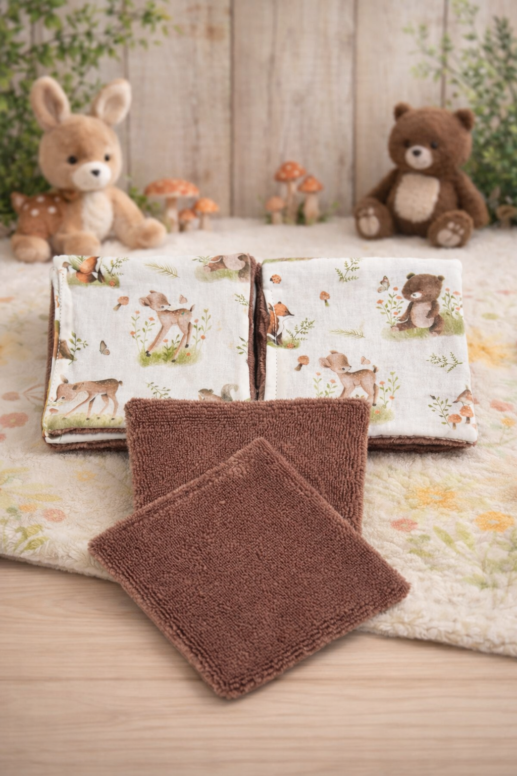 Lot de 10 Lingettes réutilisables lavables