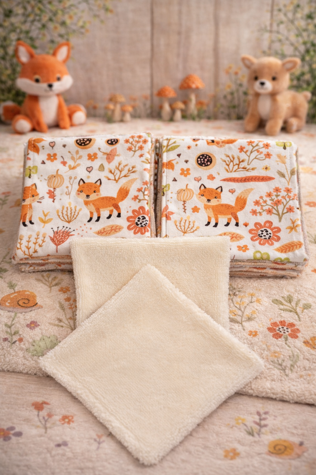 Lot de 10 Lingettes réutilisables lavables