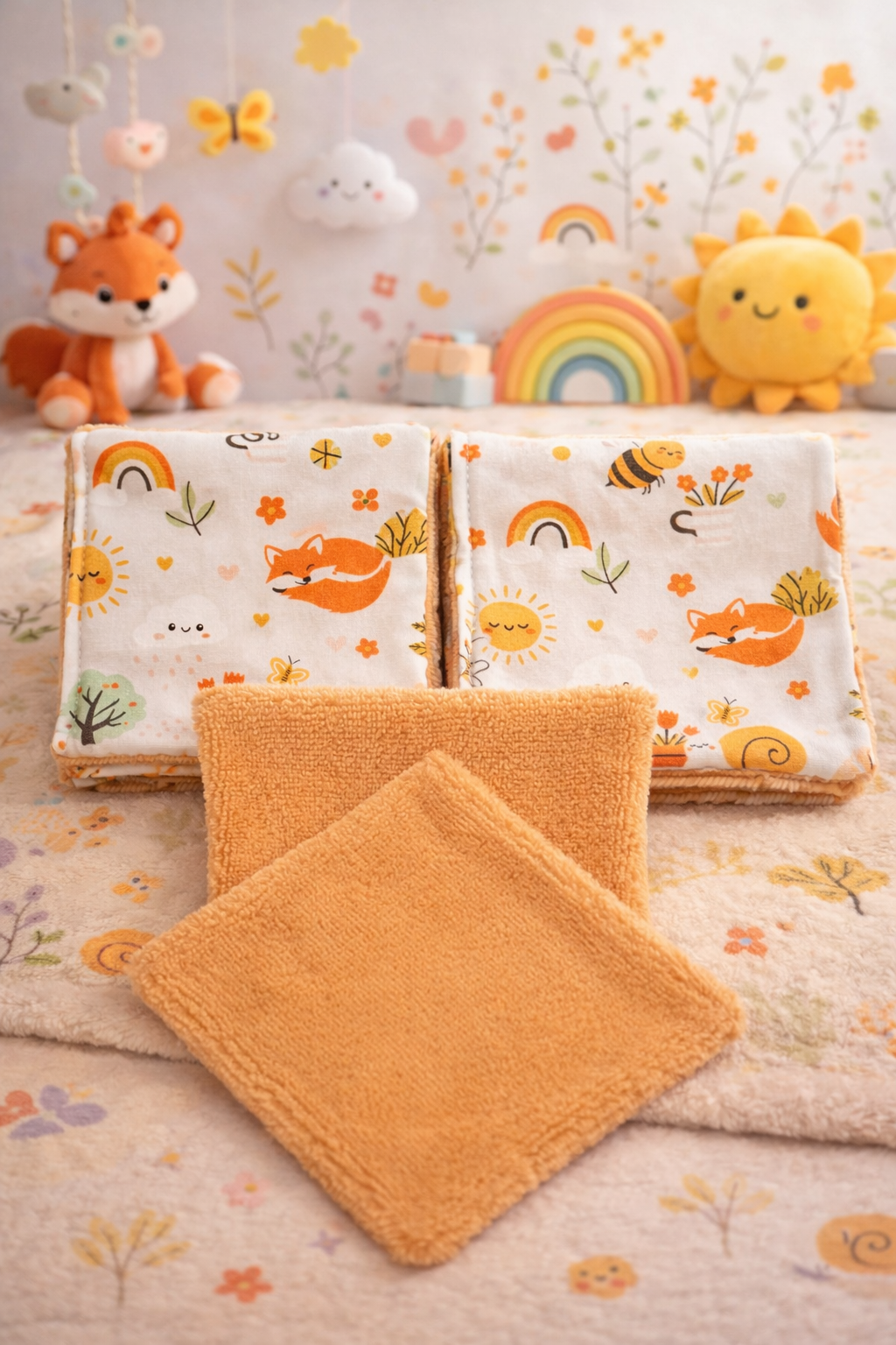 Lot de 10 Lingettes réutilisables lavables