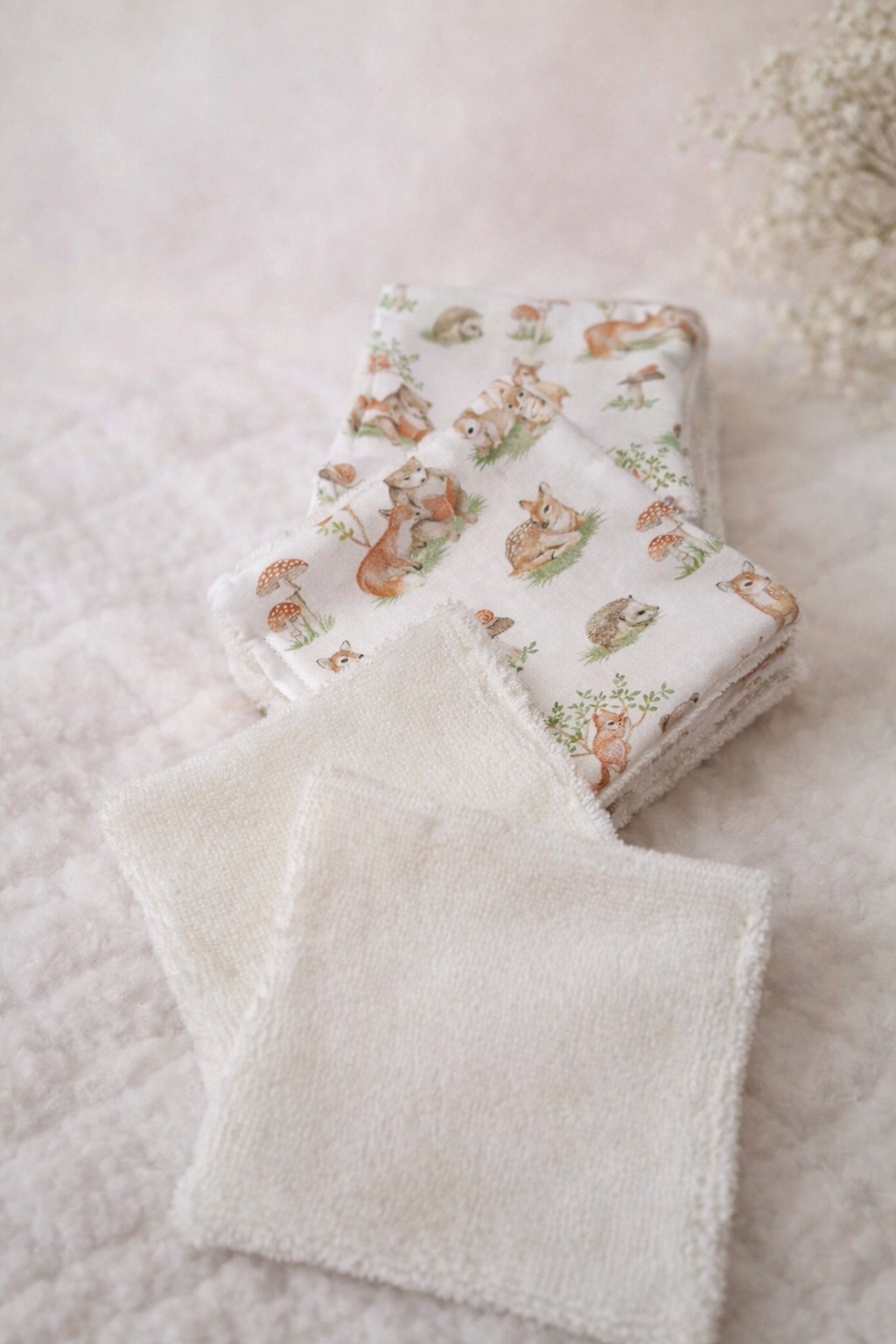 Lot de 10 Lingettes réutilisables lavables